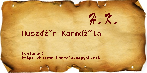 Huszár Karméla névjegykártya